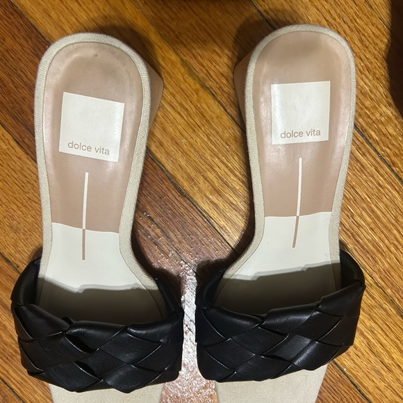 Dolce Vita Moly Black Stella Slip On Squared Open Toe Block Heeled Sandals 7.5 - Picture 6 of 9